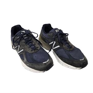 New Balance 990v4 Navy Blue Suede Sneakers